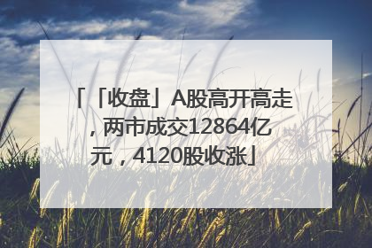 「收盘」A股高开高走，两市成交12864亿元，4120股收涨
