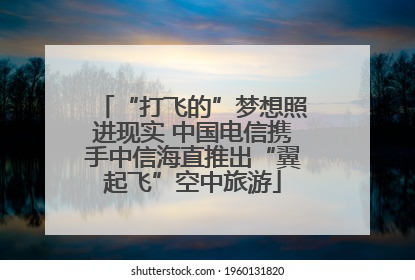 “打飞的”梦想照进现实 中国电信携手中信海直推出“翼起飞”空中旅游