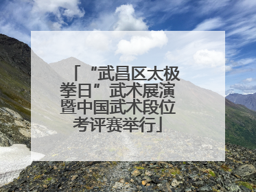 “武昌区太极拳日”武术展演暨中国武术段位考评赛举行
