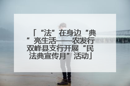 “法”在身边“典”亮生活——农发行双峰县支行开展“民法典宣传月”活动