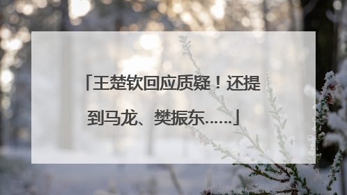 王楚钦回应质疑！还提到马龙、樊振东……