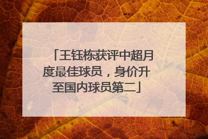王钰栋获评中超月度最佳球员，身价升至国内球员第二