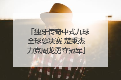 独牙传奇中式九球全球总决赛 楚秉杰力克周龙勇夺冠军