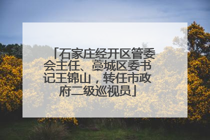 石家庄经开区管委会主任、藁城区委书记王锦山，转任市政府二级巡视员