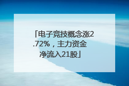 电子竞技概念涨2.72%，主力资金净流入21股