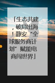 生态共建，破局出海！静安“全球服务商计划”赋能电商闯世界