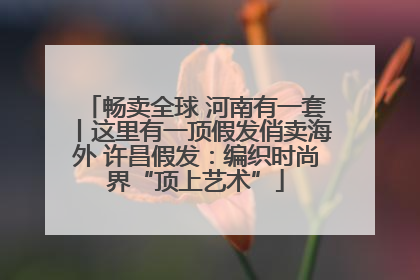 畅卖全球 河南有一套丨这里有一顶假发俏卖海外 许昌假发：编织时尚界“顶上艺术”