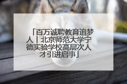 百万诚聘教育追梦人丨北京师范大学宁德实验学校高层次人才引进启事