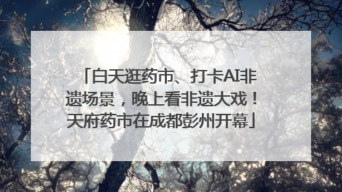 白天逛药市、打卡AI非遗场景，晚上看非遗大戏！天府药市在成都彭州开幕