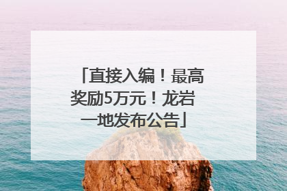 直接入编！最高奖励5万元！龙岩一地发布公告