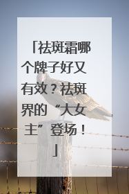 祛斑霜哪个牌子好又有效？祛斑界的“大女主”登场！