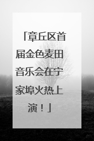 章丘区首届金色麦田音乐会在宁家埠火热上演！