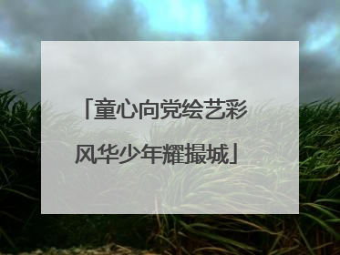 童心向党绘艺彩 风华少年耀撮城