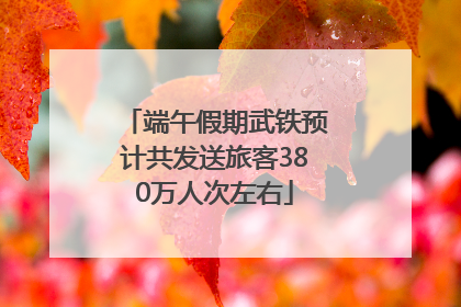 端午假期武铁预计共发送旅客380万人次左右
