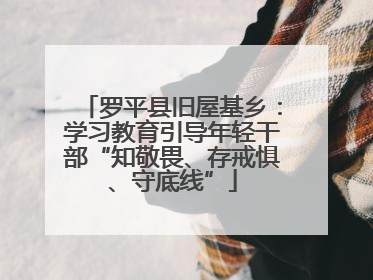 罗平县旧屋基乡：学习教育引导年轻干部“知敬畏、存戒惧、守底线”