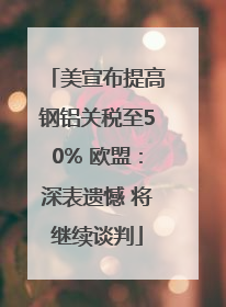 美宣布提高钢铝关税至50% 欧盟：深表遗憾 将继续谈判
