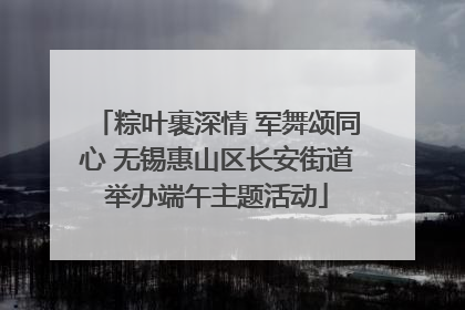 粽叶裹深情 军舞颂同心 无锡惠山区长安街道举办端午主题活动