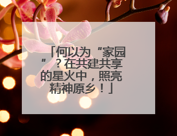 何以为“家园”？在共建共享的星火中，照亮精神原乡！