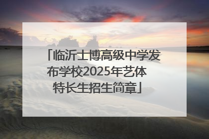 临沂士博高级中学发布学校2025年艺体特长生招生简章
