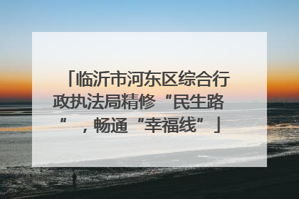 临沂市河东区综合行政执法局精修“民生路”，畅通“幸福线”