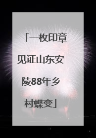 一枚印章见证山东安陵88年乡村蝶变