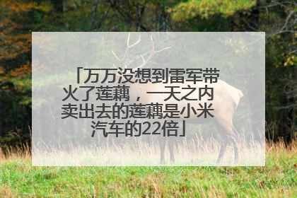 万万没想到雷军带火了莲藕，一天之内卖出去的莲藕是小米汽车的22倍