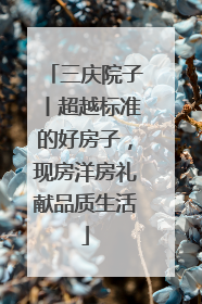三庆院子丨超越标准的好房子，现房洋房礼献品质生活