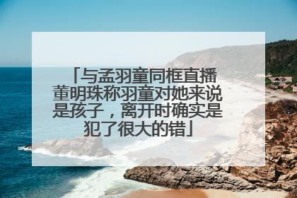 与孟羽童同框直播 董明珠称羽童对她来说是孩子，离开时确实是犯了很大的错