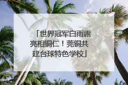 世界冠军白雨露亮相铜仁！莞铜共建台球特色学校