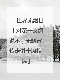 世界无烟日丨对第一支烟说不,无烟宣传走进十堰校园