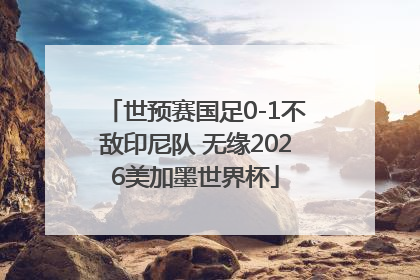 世预赛国足0-1不敌印尼队 无缘2026美加墨世界杯