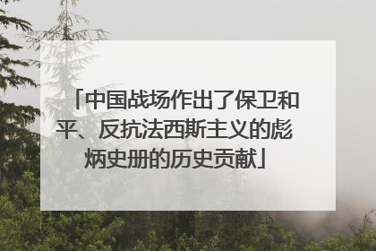 中国战场作出了保卫和平、反抗法西斯主义的彪炳史册的历史贡献