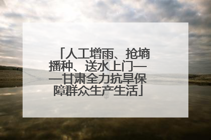 人工增雨、抢墒播种、送水上门——甘肃全力抗旱保障群众生产生活