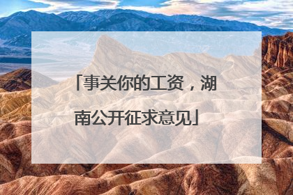 事关你的工资，湖南公开征求意见