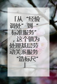 从“经验调处”到“标准服务”，这个镇为处理基层劳动关系服务“造标尺”