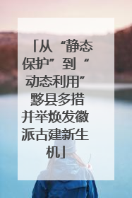 从“静态保护”到“动态利用” 黟县多措并举焕发徽派古建新生机