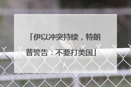 伊以冲突持续，特朗普警告：不要打美国
