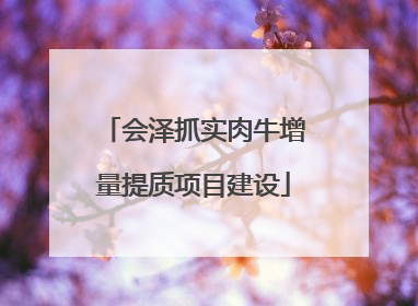 会泽抓实肉牛增量提质项目建设