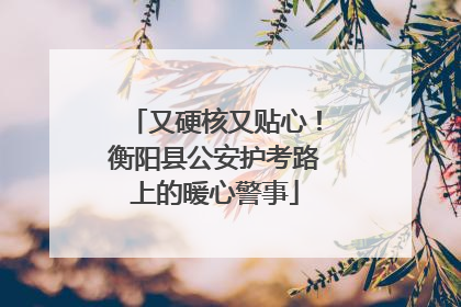 又硬核又贴心！衡阳县公安护考路上的暖心警事