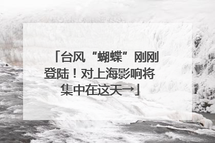 台风“蝴蝶”刚刚登陆！对上海影响将集中在这天→