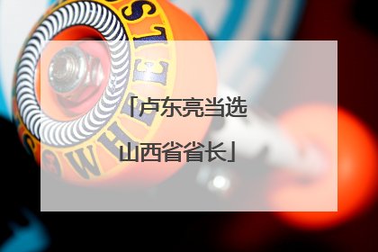 卢东亮当选山西省省长