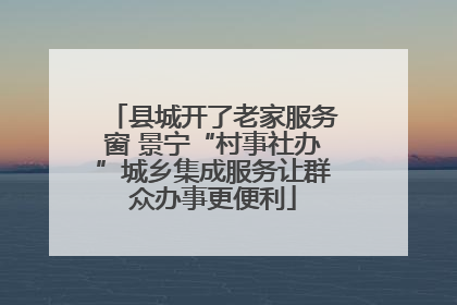 县城开了老家服务窗 景宁“村事社办”城乡集成服务让群众办事更便利