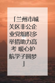 兰州市城关区非公企业党组织多举措助力高考 暖心护航学子圆梦