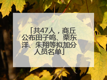 共47人，商丘公布田子鸣、栗东洋、朱翔等拟加分人员名单