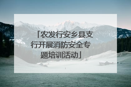 农发行安乡县支行开展消防安全专题培训活动