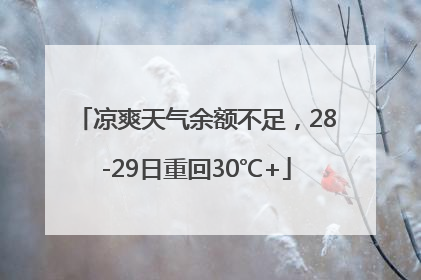 凉爽天气余额不足，28-29日重回30℃+