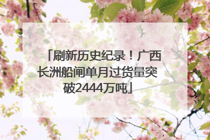 刷新历史纪录！广西长洲船闸单月过货量突破2444万吨