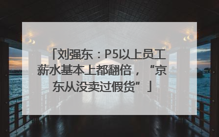 刘强东：P5以上员工薪水基本上都翻倍，“京东从没卖过假货”