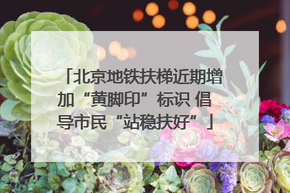 北京地铁扶梯近期增加“黄脚印”标识 倡导市民“站稳扶好”