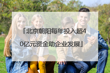 北京朝阳每年投入超40亿元资金助企业发展